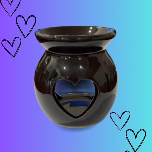 Small Black Heart Wax Melt Burner